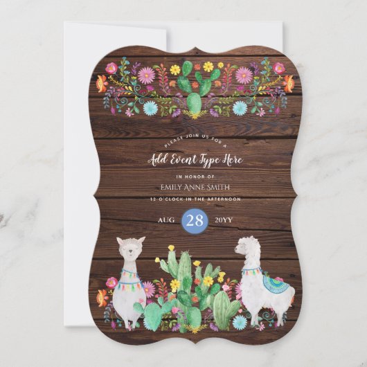 Rustige Llama-aquarel Volkse Bloemen ELKE GEBEURTE Kaart (Voorkant)