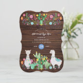 Rustige Llama-aquarel Volkse Bloemen ELKE GEBEURTE Kaart (Staand voorkant)