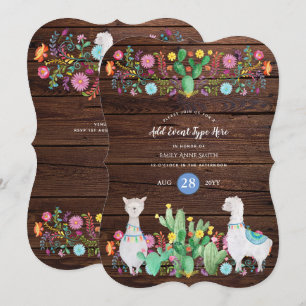 Rustige Llama-aquarel Volkse Bloemen ELKE GEBEURTE Kaart