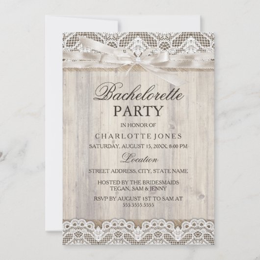 Rustige lobby & wood Bachelorette Party Kaart (Voorkant)