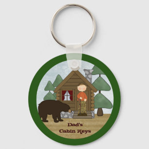 Rustige Lodge Country Cabin Keys met Beer Custom Sleutelhanger