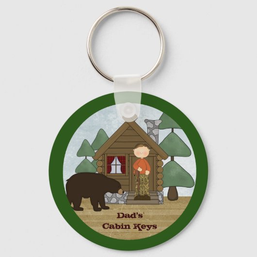 Rustige Lodge Country Cabin Keys met Beer Custom Sleutelhanger (Voorkant)