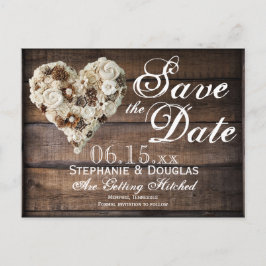 Rustige loed Heart Wedding Save the Date Aankondigingskaart