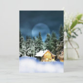 Rustige Log Cabin Full Moon Kaart (Staand voorkant)