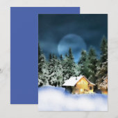 Rustige Log Cabin Full Moon Kaart (Voorkant / Achterkant)