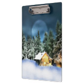 Rustige Log Cabin Full Moon Klembord (Links)