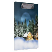 Rustige Log Cabin Full Moon Klembord (Rechts)