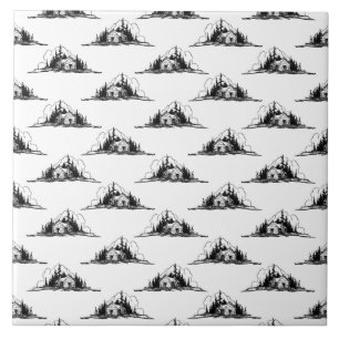 Rustige Logcabinepatroon KLANTCONFILM ACHTERGRONDK Tegeltje