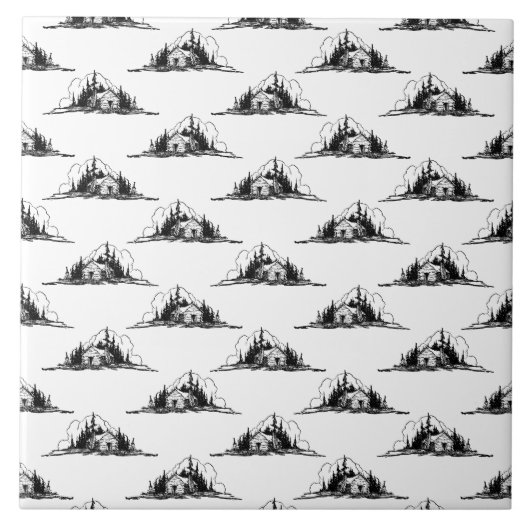 Rustige Logcabinepatroon KLANTCONFILM ACHTERGRONDK Tegeltje (Voorkant)