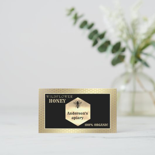 rustige logo bijen visitekaartje (Staand voorkant)