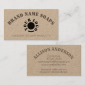 Rustige  Logo handgemaakte gekromde tekst Visitekaartje (Voorkant / Achterkant)