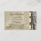 Rustige Logo met boomschors Hout Graan Oval Gold B Visitekaartje (Achterkant)
