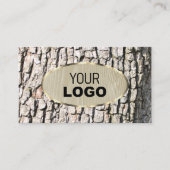 Rustige Logo met boomschors Hout Graan Oval Gold B Visitekaartje (Voorkant)