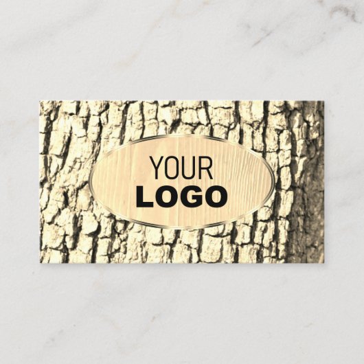 Rustige Logo met boomschors Visitekaartje (Voorkant)