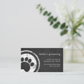 Rustige logo van hondenpootprinten visitekaartje (Staand voorkant)