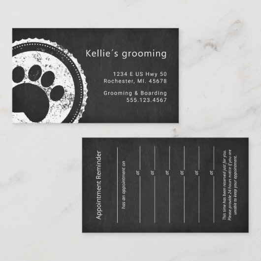 Rustige logo van hondenpootprinten visitekaartje (Voorkant / Achterkant)