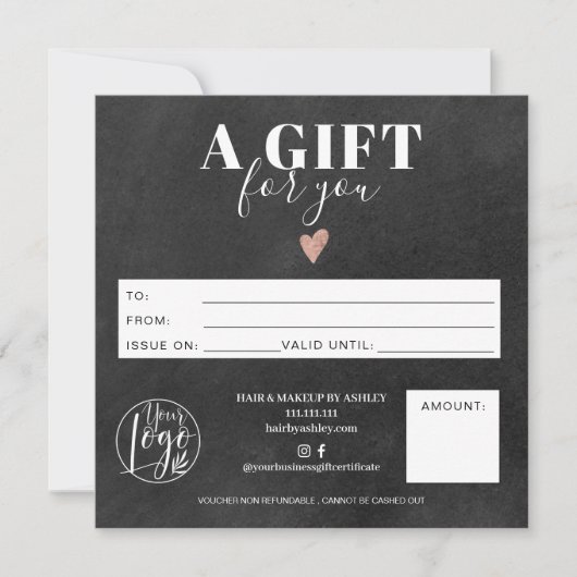 Rustige logo voor vierkante cadeaubonnen (Voorkant)