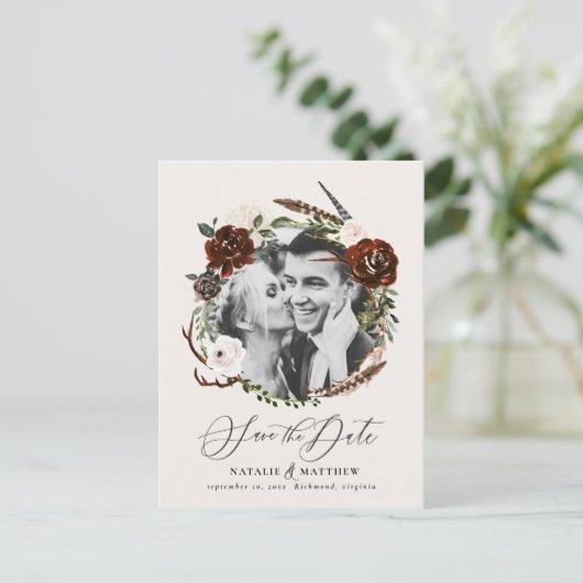 Rustige loof en antler, met uitzondering van de da aankondigingskaart (Staand voorkant)