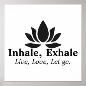 Rustige Lotus: Inademen, Uitademen Inspiratie Poster (Voorkant)