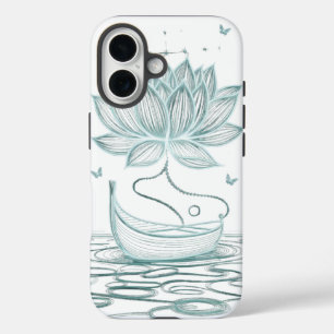Rustige Lotus & Om – Zen-Inspired iPhone 16 Hoesje