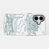 Rustige Lotus & Om – Zen-Inspired iPhone 16 Hoesje (Achterkant horizontaal)