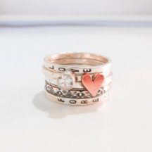 Rustige Love Custom Ring Set // Vijf stapelmogelij