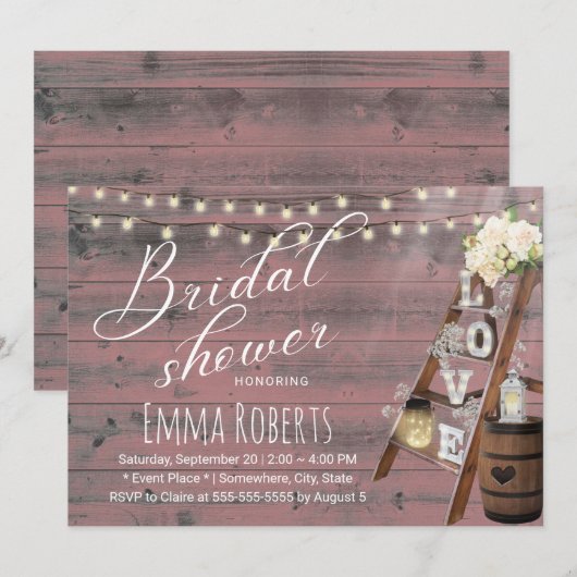 Rustige Love Ladder Wine Barrel Pink Vrijgezellenf Kaart (Voorkant / Achterkant)