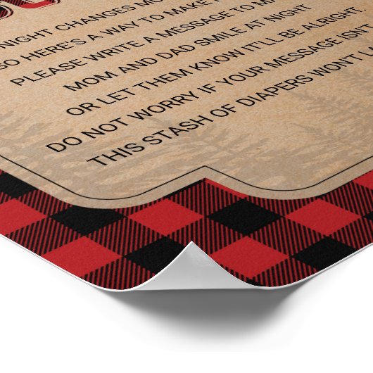 Rustige Lumberjack Baby shower — luidere gedachten Poster (Hoek)