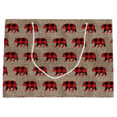 rustige lumberjack beer faux burlap groot cadeauzakje (Voorkant)