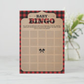 Rustige Lumberjack Geplakt Baby shower Bingo (Staand voorkant)