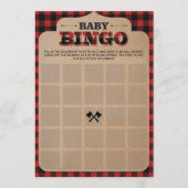 Rustige Lumberjack Geplakt Baby shower Bingo (Voorkant)