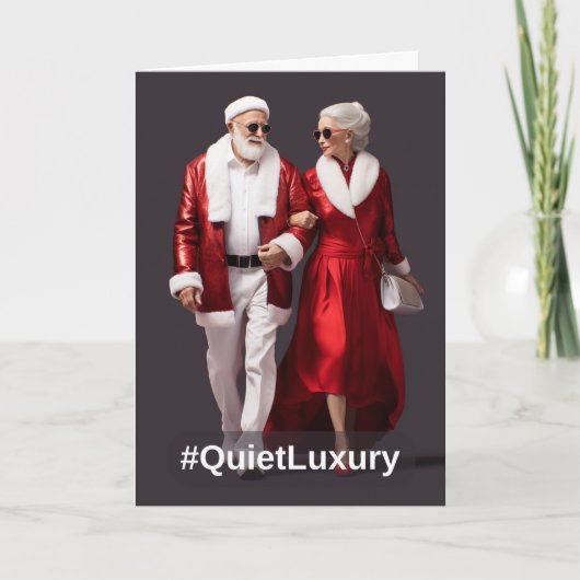 Rustige luxe Santa Holiday Kaart (Voorkant)