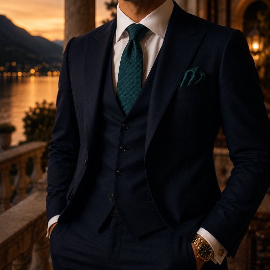 Rustige luxe teal groene mandweefsel textuur stropdas