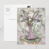 Rustige Maan Bloem Fee Ansichtkaart Briefkaart (Voorkant / Achterkant)