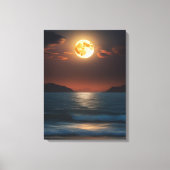 Rustige maanlicht oceaan canvas afdruk (Voorkant)