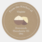Rustige Macadamia Sticker olielabel (Voorkant)