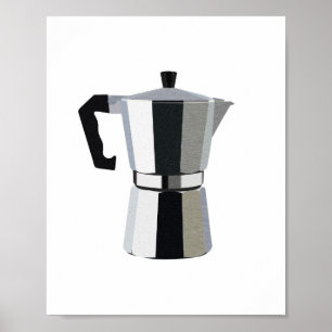 Rustige macchinetta Italiaanse koffieespressokunst Poster