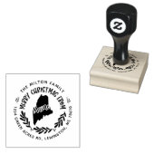rustige maine merry kerstmis - adres rubberstempel (Gestempeld)