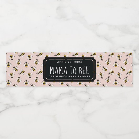 Rustige mamma om Baby shower te worden Waterfles Etiket (Enkel label)