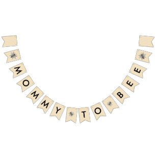 Rustige mammie tot Baby shower bij bijen Vlaggetjes