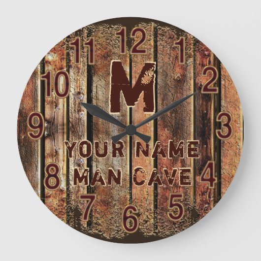 Rustige Man Cave Clock of Little Man Cave Pillow Grote Klok (Voorkant)