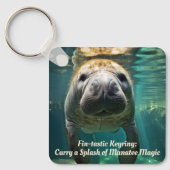 Rustige Manatee Omhelzing: Aanpasbare Manatee Sleutelhanger (Voorkant)