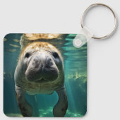 Rustige Manatee Omhelzing: Aanpasbare Manatee Sleutelhanger (Achterkant)