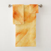 Rustige mango geel zoals getextureerd schilderij bad handdoek (Insitu)