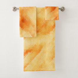 Rustige mango geel zoals getextureerd schilderij bad handdoek