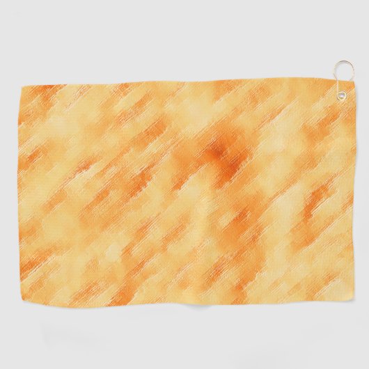 Rustige mango geel zoals getextureerd schilderij golfhanddoek (Horizontaal)