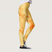 Rustige mango geel zoals getextureerd schilderij leggings (Rechts)