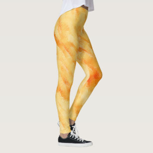 Rustige mango geel zoals getextureerd schilderij leggings