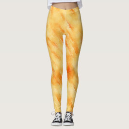 Rustige mango geel zoals getextureerd schilderij leggings