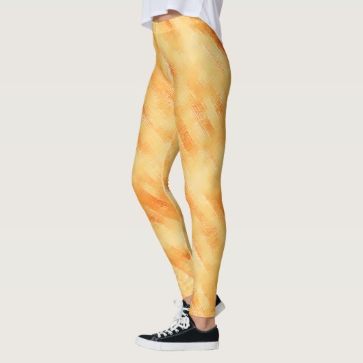 Rustige mango geel zoals getextureerd schilderij leggings (Links)